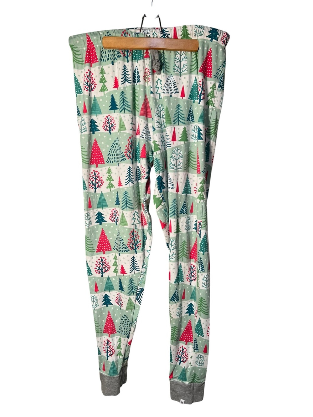 Honest Baby Womens Sz XXL Pajama Pant Jogger Mint Green Red White Christmas Tree